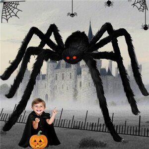 Giant Spider 6.6 Ft, 78" Halloween Decorations Fake Halloween Decor Spiders